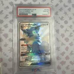 2019 Pokemon Sun & Moon Hidden Fates #SV67 Lycanroc Gx PSA 10 - Image 1