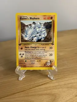 Pokemon TCG Blaine's Rhyhorn Gym Challenge 65/132 Regular 1st Edition Common - Image 1