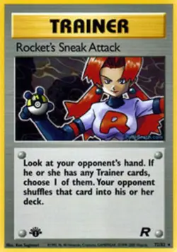 1x Rocket's Sneak Attack - 72/82 - Rare - 1st Edition Moderately Played Pokemon - Image 1