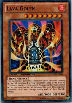 Yugioh Lava Golem DT03-EN006 Duel Terminal Super Parallel Rare NM - Image 1