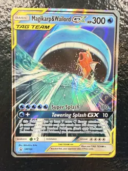 Magikarp & Wailord GX SM166 Sm Holo Promo Tag Team Pokemon Card - Image 1