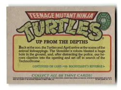 1989 TMNT Topps Presents Trading Card Up From The Depths #68 - Image 2