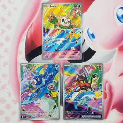 Rowlett 043 + Litten 044 + Popplio 045 - First Partner Pokemon Cards #L528 - Image 1