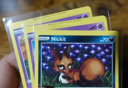 Nickit 104/203 Lot of 3 Miscut Error Misprint Pokemon Cards VLP-NM - Image 3