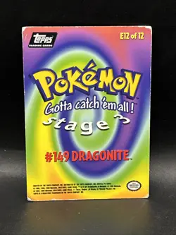Dragonite Foil #149 E12 of 12 Topps Black Logo Pokemon First Movie Trading Card - Image 2