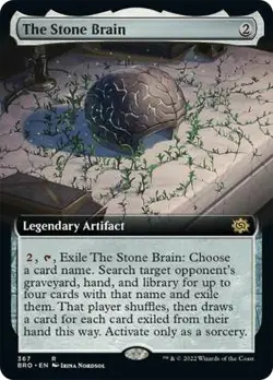 Moderate Play, English MTG Foil The Stone Brain - Foil - Extended Art The Brothe - Image 1