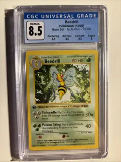 Pokemon Beedrill 1999 First Edition Card CGC 8.5 Base Set - Image 1