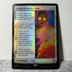 ORIGIN OF SPIDER-MAN MARVEL'S SPIDER-MAN MAGIC: THE GATHERING FOIL 9 RARE LP - Image 1