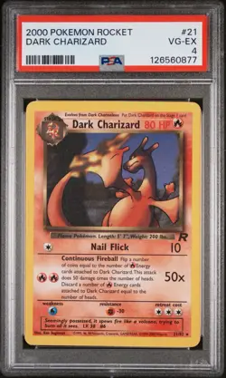 Pokemon Dark Charizard TCG 21/82 Non-Holo Rare PSA4 VG - Image 1