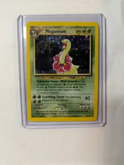 NM VINTAGE, RARE, SUPER-GRADABLE 2000 Neo Genesis Meganium Holo #11/111 Pokemon - Image 1