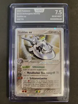 Pokemon EX Verborgene Machte, Stahlos Ex, AOG 7.5 Near Mint, 109/115, Deutsch DE - Image 1