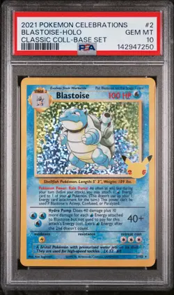 2021 POKEMON CELEBRATIONS CLASSIC COLLECTION #2 BLASTOISE-HOLO PSA 10 - Image 1