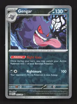 Gengar 057/091 Uncommon Paldean Fates Pokemon Reverse Holo Near Mint - Image 1