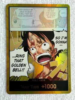 Bandai One Piece CCG Luffy Don!! Foil Ring That Golden Bell Full Art Card - Image 1