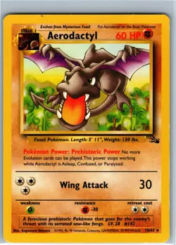 Aerodactyl 16/62 Fossil Regular Rare WOTC Vintage Pokemon Card HP - Image 1
