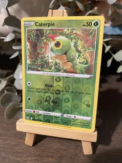 001/264 CATERPIE REVERSE HOLO FUSION STRIKE POKEMON CARD - Image 1