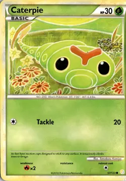 Caterpie 57/123 HeartGold SoulSilver Pokemon Card TCG - Image 1