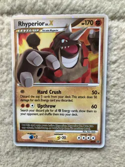 RHYPERIOR LV. X Black Star Promo POKEMON 2008 Foil Holo TCG Trading Card DP29 - Image 3
