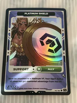 VCARD TCG - Platinum Shield Holo Foil 173/190, 1st Edition, GAMERSUPPS Card Game - Image 1