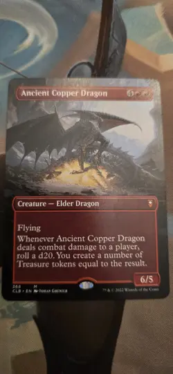 MTG Ancient Copper Dragon Borderless Art Commander Legends - Image 1