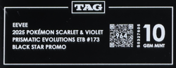 2025 Pokemon SV Prismatic Evolutions #173 Eevee Black Star Promo TAG 10 (964) - Image 3