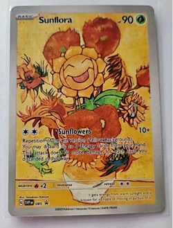 Sunflora Flower Pokemon x Van Gogh Black Star Promo Custom Fan Art Card - Image 1