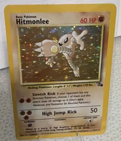 Pokemon TCG Hitmonlee Fossil 7/62 Holo Rare, LP - Image 1
