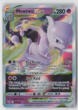 Mewtwo VSTAR 031/078 Holo Rare VSTAR Pokemon GO Pokemon NM - Image 1