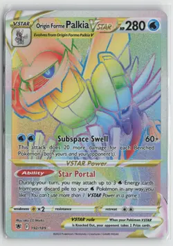 Origin Forme Palkia VSTAR 192/189 Rainbow Rare Astral Radiance Pokemon NM - Image 1