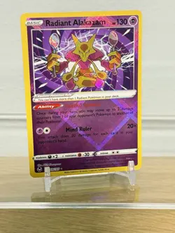 Pokemon TCG Alakazam Radiant Silver Tempest Holo Rare Card 059/195 NM Condition - Image 2