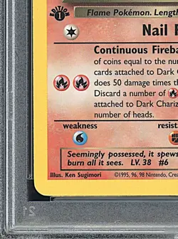 DARK CHARIZARD 2000 Pokemon Team Rocket 1st Edition Non Holo #21 - PSA 6 -638 - Image 5