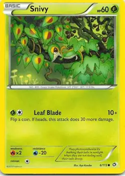 Snivy 6/113 Legendary Treasures Common NM Pokemon TCG - Image 1
