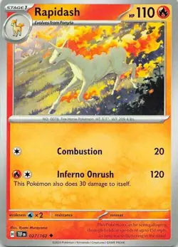 Rapidash 027/162 Temporal Forces Common NM Pokemon TCG - Image 1