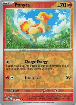 Ponyta 026/162 Temporal Forces Common NM Pokemon TCG - Image 1
