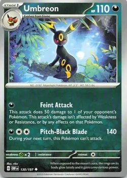 Umbreon 130/197 Obsidian Flames Uncommon NM Pokemon TCG - Image 1