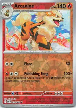 Arcanine 028/182 Scarlet & Violet: Destined Rivals Uncommon NM Pokemon TCG - Image 1