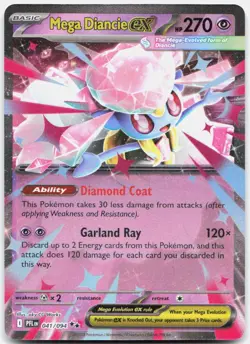 Mega Diancie ex 041/094 Double Rare Phantasmal Flames Pokemon NM - Image 1