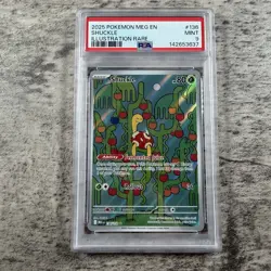 2025 POKEMON MEGA EVOLUTION ILLUSTRATION RARE #136 SHUCKLE PSA 9 Mint - Image 1
