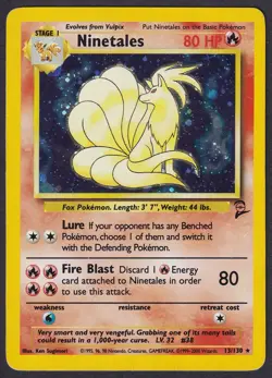 Pokemon Ninetales 13/130 Holo Base Set 2 - Image 1