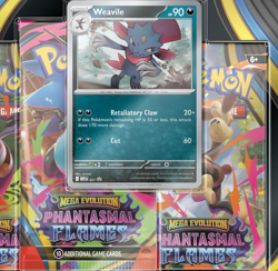 Pokemon TCG Mega Evolution Phantasmal Flames Triple Blister Weavile - Image 4