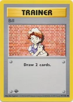 Pokemon TCG - Bill - 91/102 - Common 1st Edition Shadowless - Base [Light Play] - Image 1