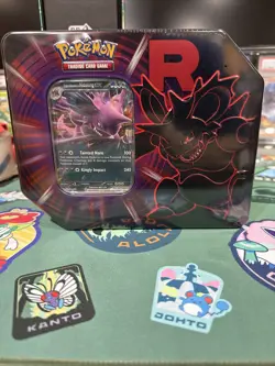 Pokemon Cards Destined Rivals Team Rocket Tin Nidoking EX Promo 5 Booster Packs - Image 1