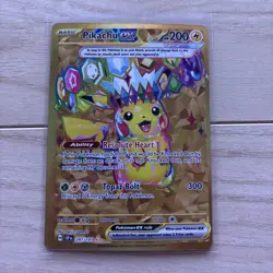 Pokemon TCG SV08 Surging Sparks Pikachu EX Hyper Rare Gold Holo Card 247/191 - Image 1
