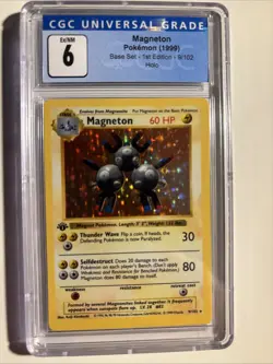 Magneton Pokemon Card 1999 Base Set 1st Edition Holo CGC Ex/NM 6 - Image 1