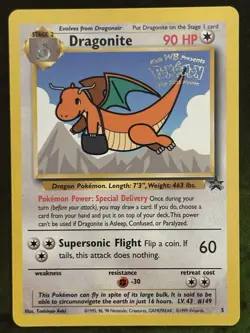 DRAGONITE Black Star Promo 5 1999 WB Pokemon The First Movie WOTC Vintage - Image 2