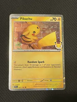 Pokemon TCG 051/162 Pikachu Holo Pokemon Day Stamped Promo - NM - Image 1