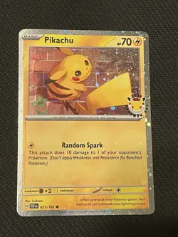 Pokemon TCG 051/162 Pikachu Holo Pokemon Day Stamped Promo - NM - Image 3