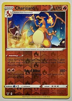 Charizard 025/185 (LP) Reverse Holo Sword & Shield: Vivid Voltage 2020 Pokemon - Image 1