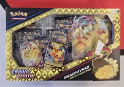 Pokemon TCG Crown Zenith Pikachu VMAX Special Collection Box Sealed - Image 1