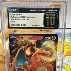 🔥🔥🔥 CGC 10 Pristine 2022 Charizard V 013/172 VSTAR Japanese Pokemon Card - Image 2